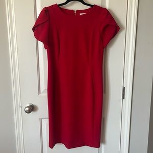 Calvin Klein Tulip Puff Sleeve Sheath Dress